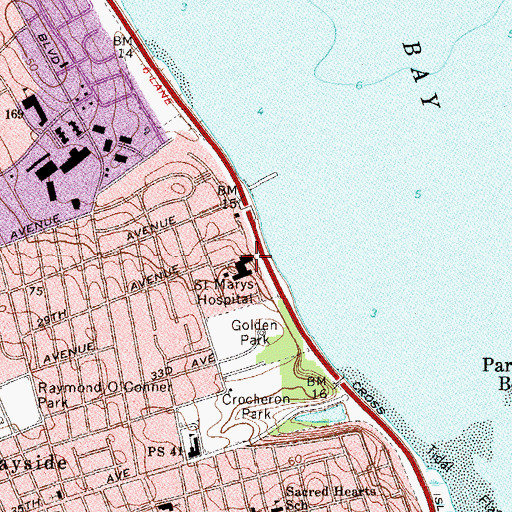 Topographic Map of Saint Mary's Hospital for Children, NY