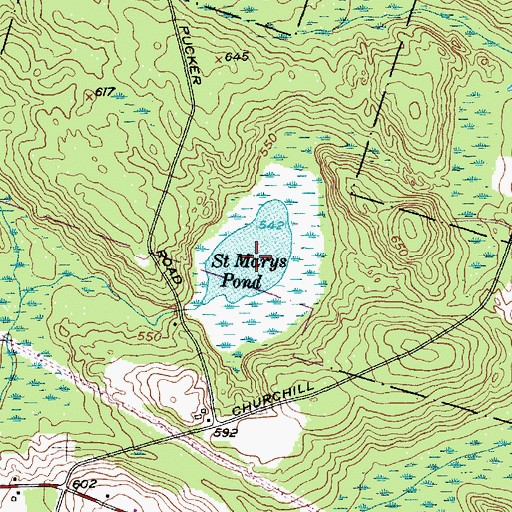 Topographic Map of Saint Marys Pond, NY