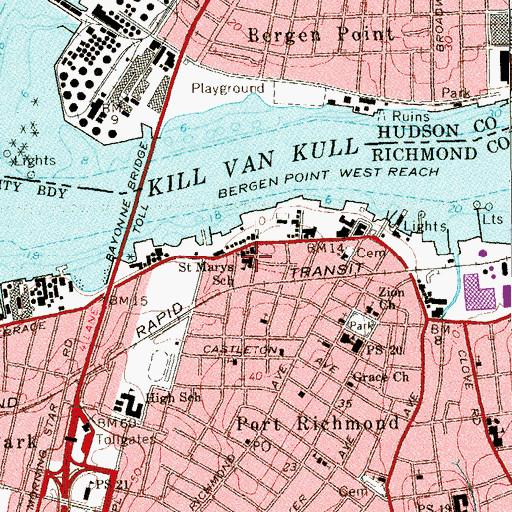 Topographic Map of Saint Marys School, NY