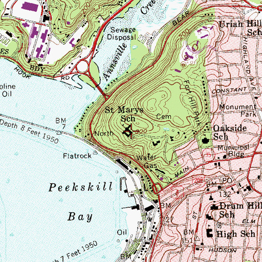 Topographic Map of Saint Marys School, NY