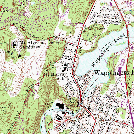 Topographic Map of Saint Marys School, NY