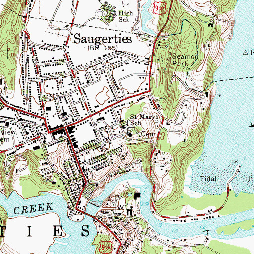 Topographic Map of Saint Mary of the Snow School, NY