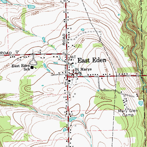 Topographic Map of Saint Marys School, NY