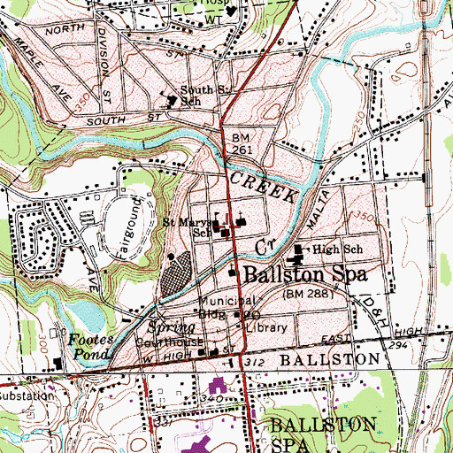 Topographic Map of Saint Marys School, NY
