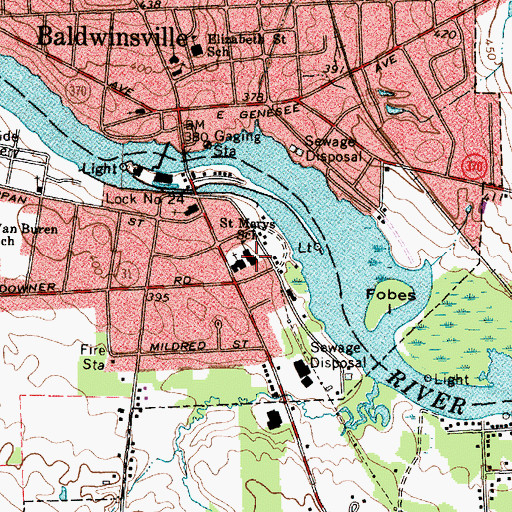 Topographic Map of Saint Marys School, NY