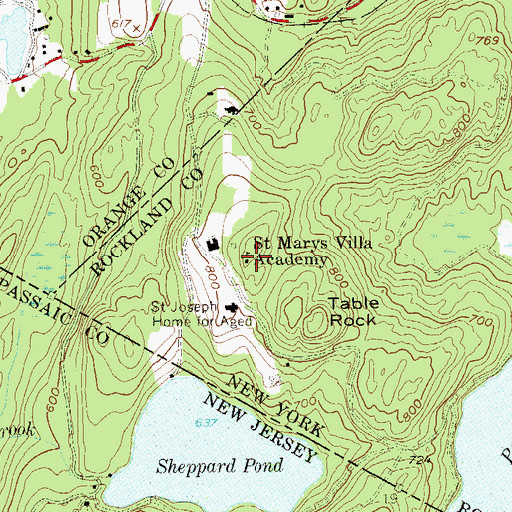 Topographic Map of Saint Marys Villa Academy, NY