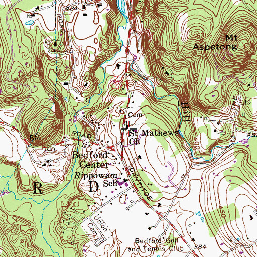 Topographic Map of Saint Mathews Church, NY