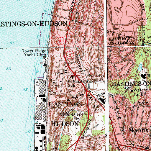 Topographic Map of Saint Matthew School (historical), NY