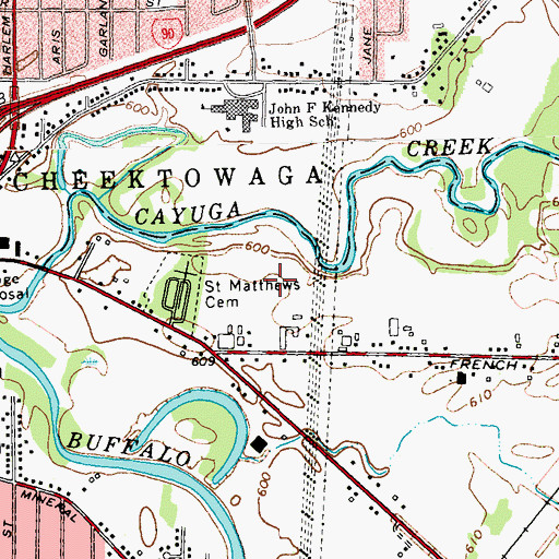 Topographic Map of Saint Matthew's Cemetery, NY
