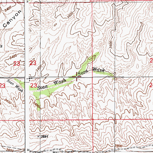 Topographic Map of Poor Canyon, AZ