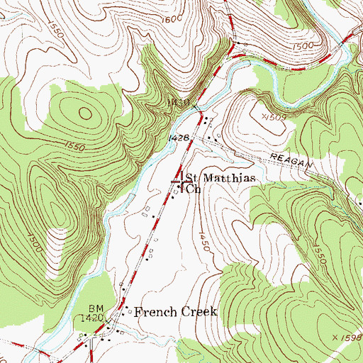 Topographic Map of Saint Matthias Church, NY
