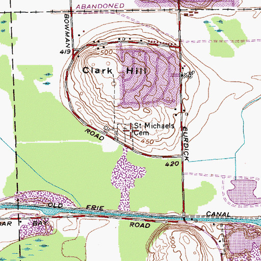 Topographic Map of Saint Michaels Cemetery, NY