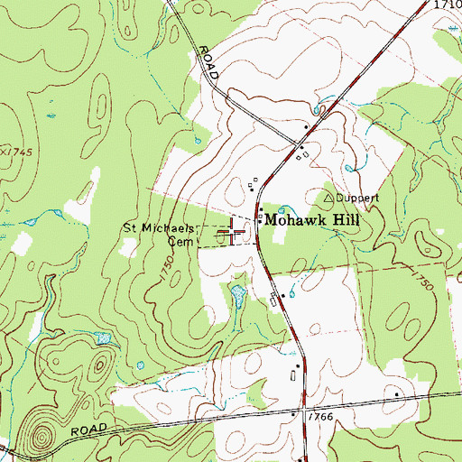 Topographic Map of Saint Michaels Cemetery, NY