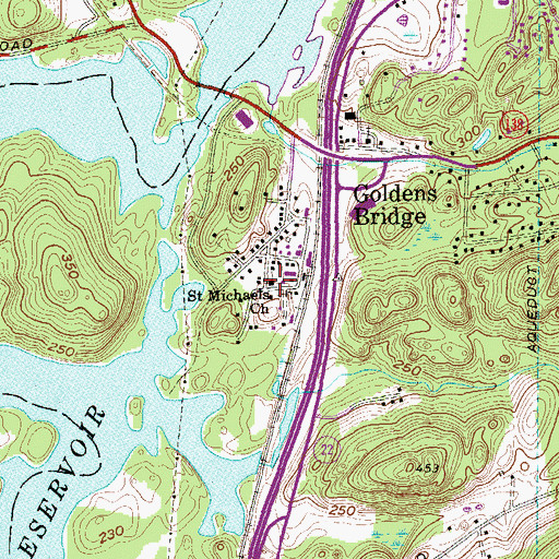 Topographic Map of Saint Michaels Church, NY