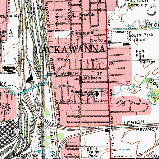 Topographic Map of Saint Michaels Church, NY