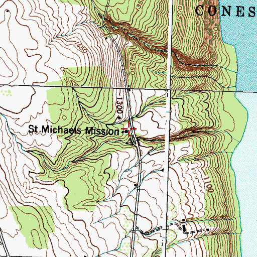 Topographic Map of Saint Michaels Mission, NY