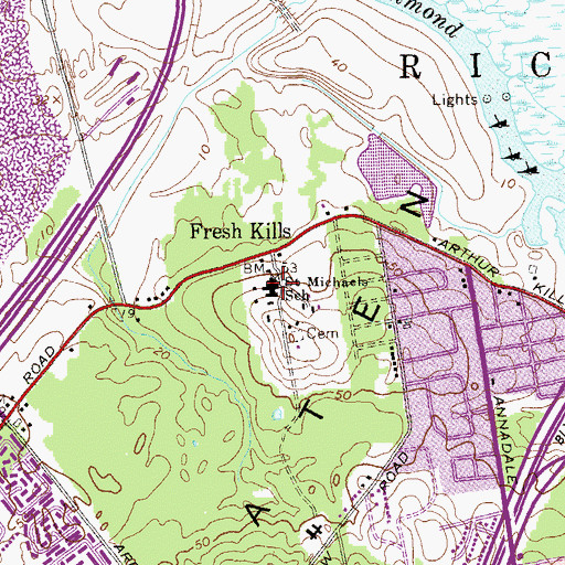 Topographic Map of Saint Michaels School, NY