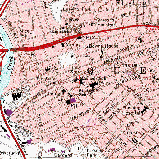 Topographic Map of Saint Michael School, NY