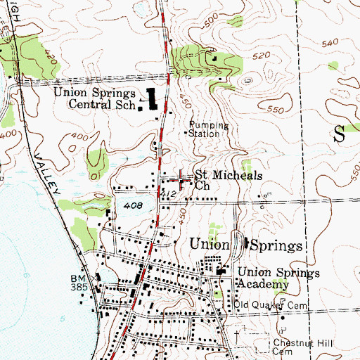 Topographic Map of Saint Micheals Church, NY