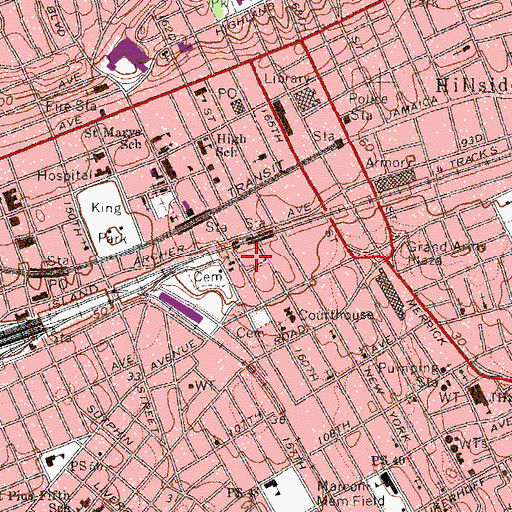 Topographic Map of Saint Monicas School (historical), NY