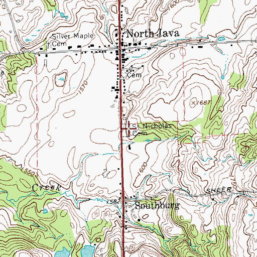 Topographic Map of Saint Nicholas Cemetery, NY