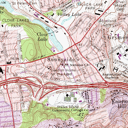 Topographic Map of Saint Nicholas Church, NY
