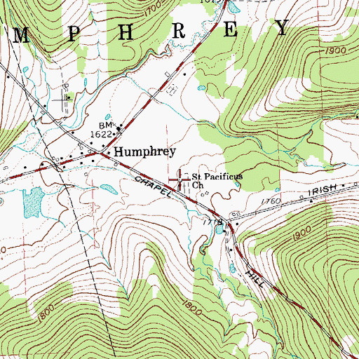 Topographic Map of Saint Pacificus Church, NY