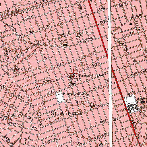 Topographic Map of Saint Pascal Baylon High School, NY