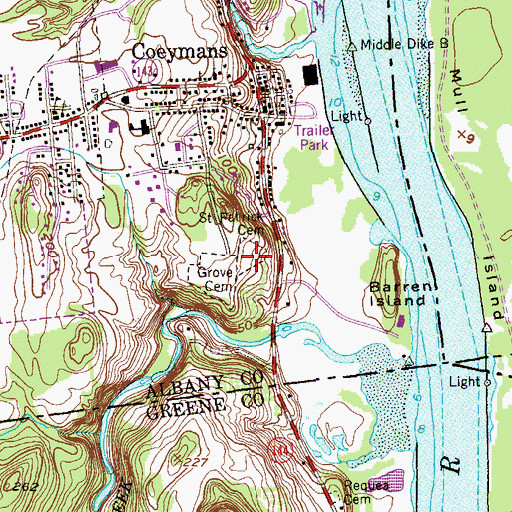 Topographic Map of Saint Patrick Cemetery, NY