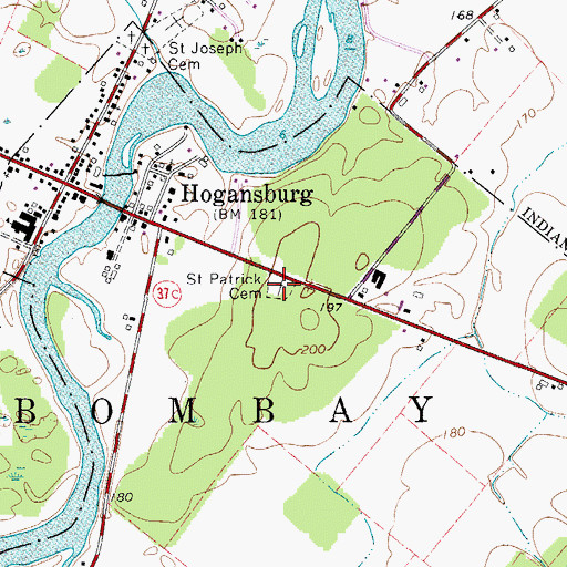 Topographic Map of Saint Patrick Cemetery, NY