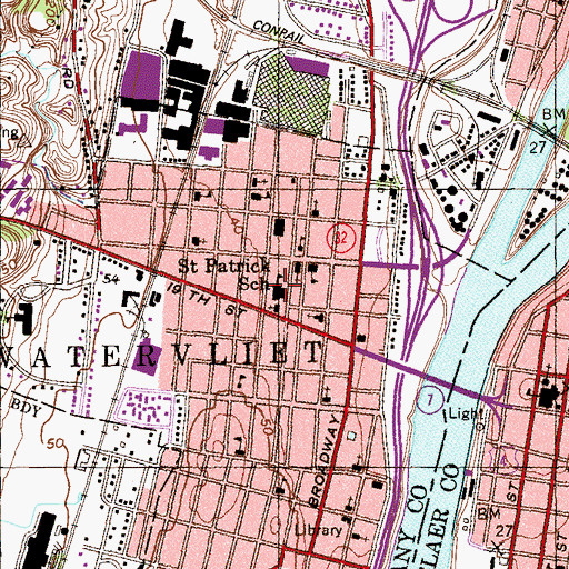 Topographic Map of Saint Patrick's Parochial School, NY