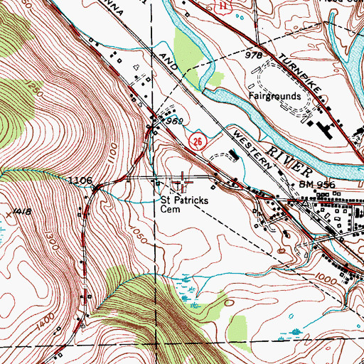 Topographic Map of Saint Patrick Cemetery, NY