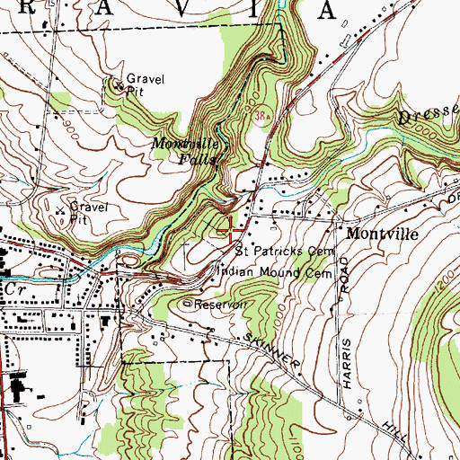 Topographic Map of Saint Patricks Cemetery, NY