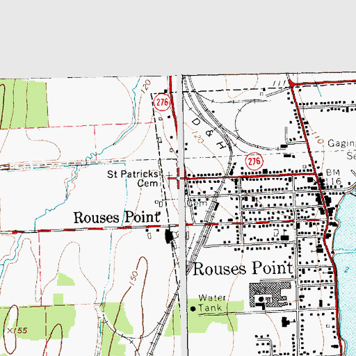 Topographic Map of Saint Patricks Cemetery, NY