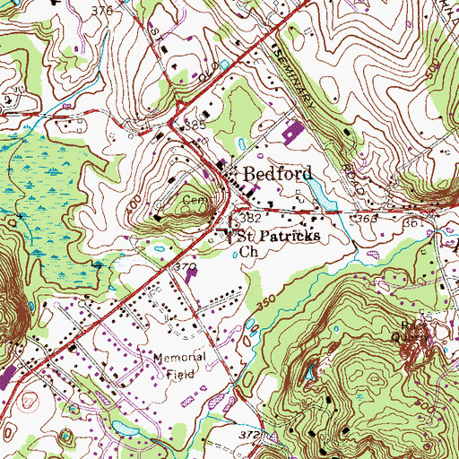 Topographic Map of Saint Patricks Church, NY