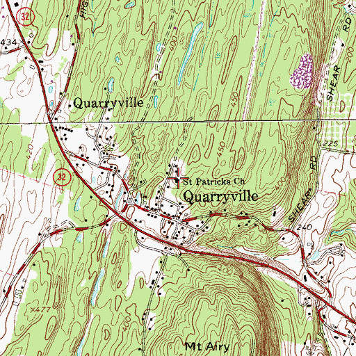 Topographic Map of Saint Patricks Church, NY