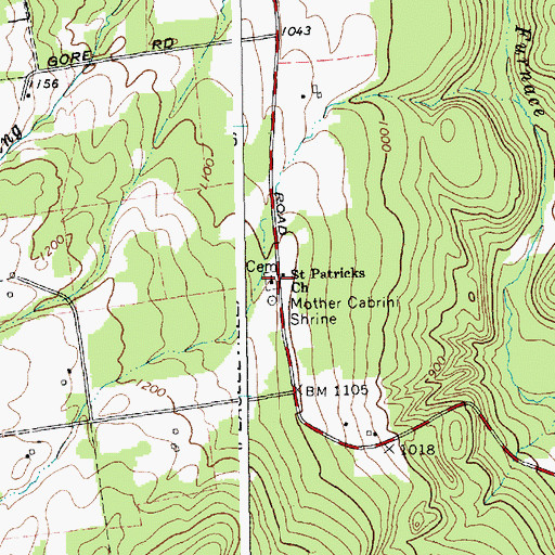 Topographic Map of Saint Patricks Church, NY
