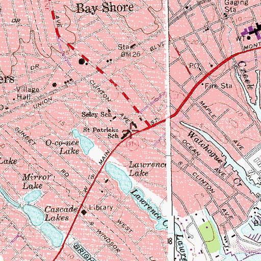 Topographic Map of Saint Patricks School, NY