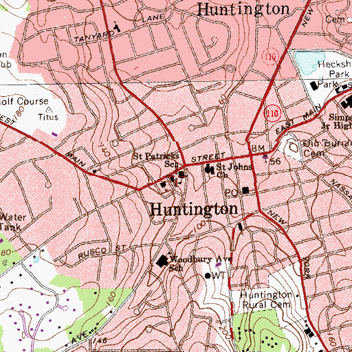 Topographic Map of Saint Patrick School, NY