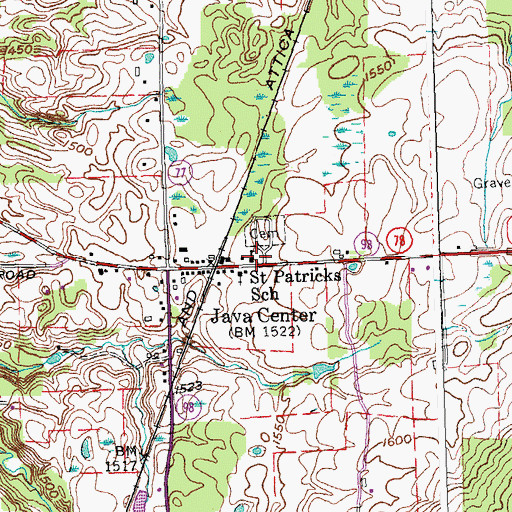 Topographic Map of Saint Patricks School, NY