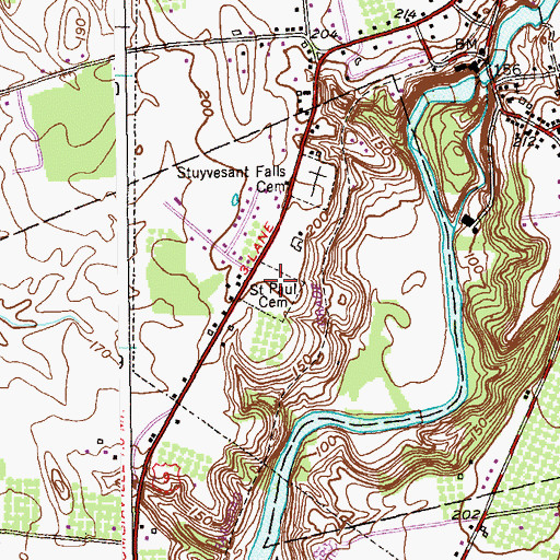 Topographic Map of Saint Marys Cemetery, NY