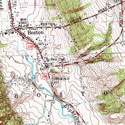 Topographic Map of Faith Church Cemetery, NY