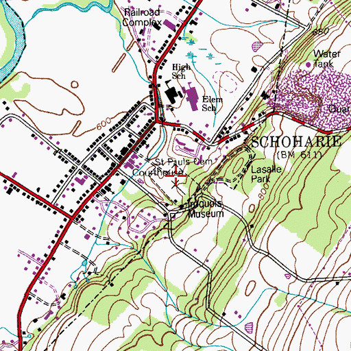 Topographic Map of Saint Pauls Cemetery, NY