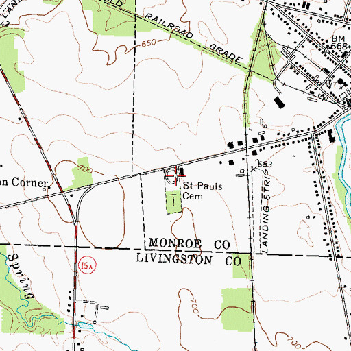 Topographic Map of Saint Paul of the Cross Cemetery, NY