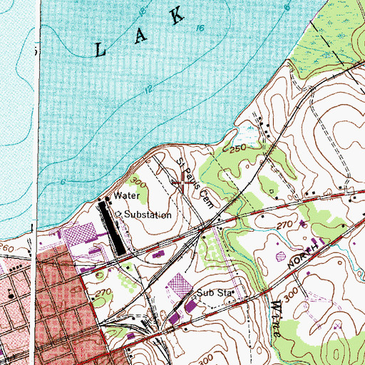 Topographic Map of Saint Pauls Cemetery, NY