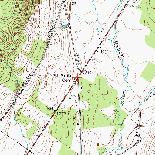 Topographic Map of Saint Pauls Cemetery, NY