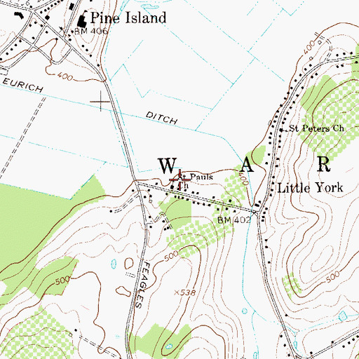 Topographic Map of Saint Pauls Church, NY