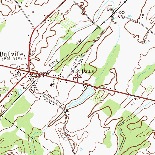 Topographic Map of Saint Pauls Church, NY