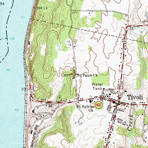 Topographic Map of Saint Pauls Church, NY