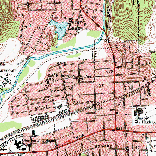 Topographic Map of Saint Pauls Church, NY